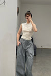 SWAYING/KNIT Silk Cashmere Back Hollow Vest SW24SS1T12 White PS75